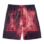 Fiery Star of David Print Men's Swim Trunks