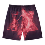 Fiery Star of David Print Men's Swim Trunks