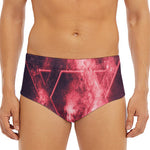 Fiery Star of David Print Men's Triangle Swim Briefs