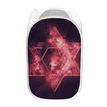 Fiery Star of David Print Mesh Laundry Hamper