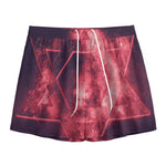 Fiery Star of David Print Mesh Shorts