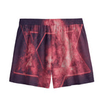 Fiery Star of David Print Mesh Shorts