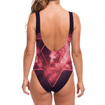 Fiery Star of David Print One Piece Swimsuit
