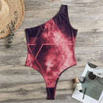 Fiery Star of David Print One Shoulder Bodysuit