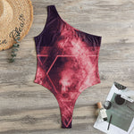 Fiery Star of David Print One Shoulder Bodysuit