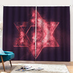Fiery Star of David Print Pencil Pleat Curtains