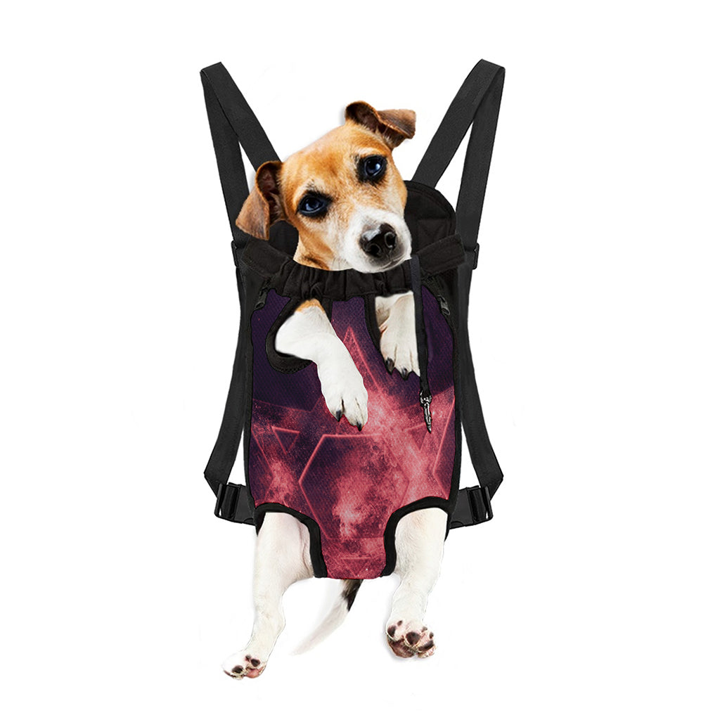 Fiery Star of David Print Pet Carrier Backpack