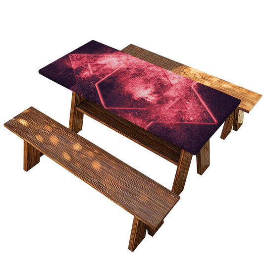 Fiery Star of David Print Picnic Table Cover