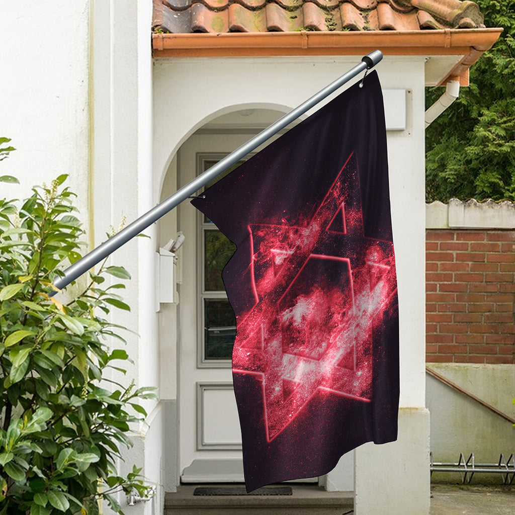 Fiery Star of David Print Polyester Flag