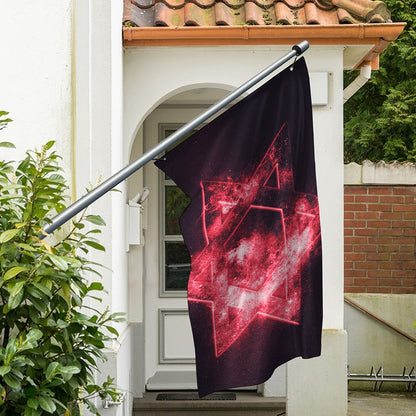 Fiery Star of David Print Polyester Flag
