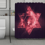 Fiery Star of David Print Polyester Shower Curtain
