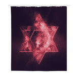 Fiery Star of David Print Polyester Shower Curtain