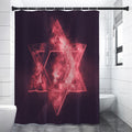 Fiery Star of David Print Premium Shower Curtain