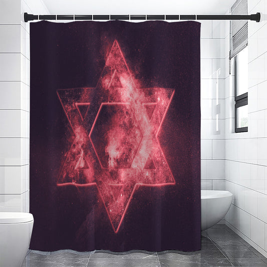 Fiery Star of David Print Premium Shower Curtain
