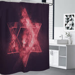 Fiery Star of David Print Premium Shower Curtain