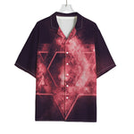 Fiery Star of David Print Rayon Hawaiian Shirt