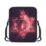 Fiery Star of David Print Rectangular Crossbody Bag