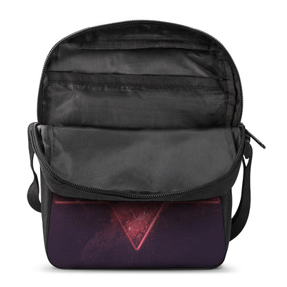 Fiery Star of David Print Rectangular Crossbody Bag