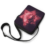 Fiery Star of David Print Rectangular Crossbody Bag