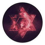 Fiery Star of David Print Round Floor Mat