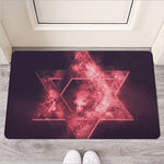 Fiery Star of David Print Rubber Doormat