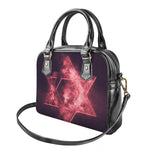 Fiery Star of David Print Shoulder Handbag