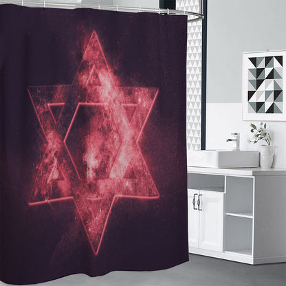 Fiery Star of David Print Shower Curtain