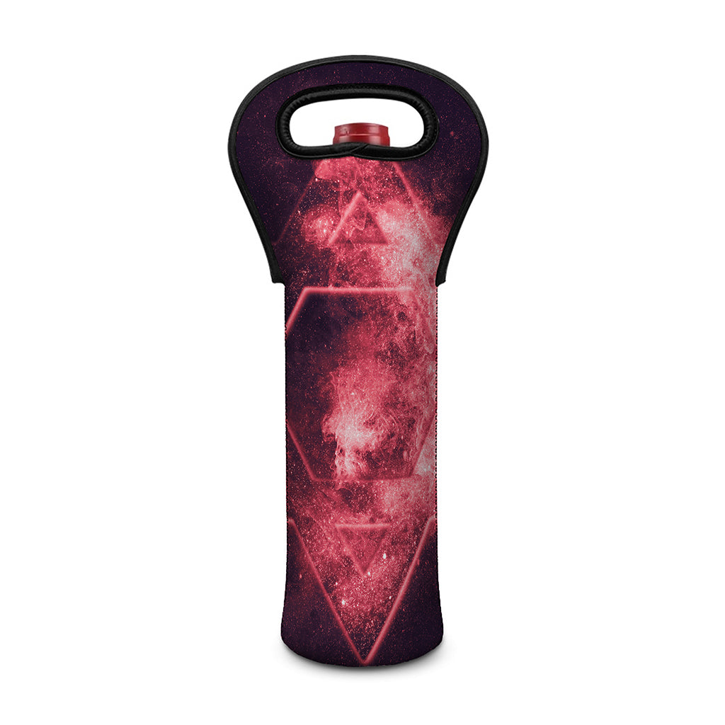 Fiery Star of David Print Single Neoprene Wine Tote