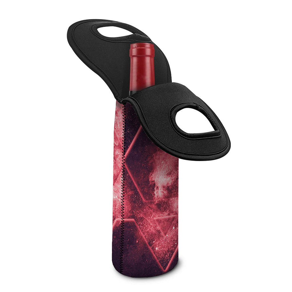 Fiery Star of David Print Single Neoprene Wine Tote