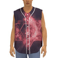Fiery Star of David Print Sleeveless Baseball Jersey