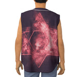 Fiery Star of David Print Sleeveless Baseball Jersey