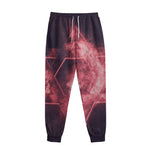 Fiery Star of David Print Sweatpants