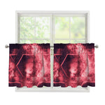 Fiery Star of David Print Tier Curtains