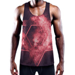 Fiery Star of David Print Training Tank Top