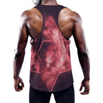 Fiery Star of David Print Training Tank Top