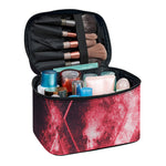 Fiery Star of David Print Travel Makeup Bag