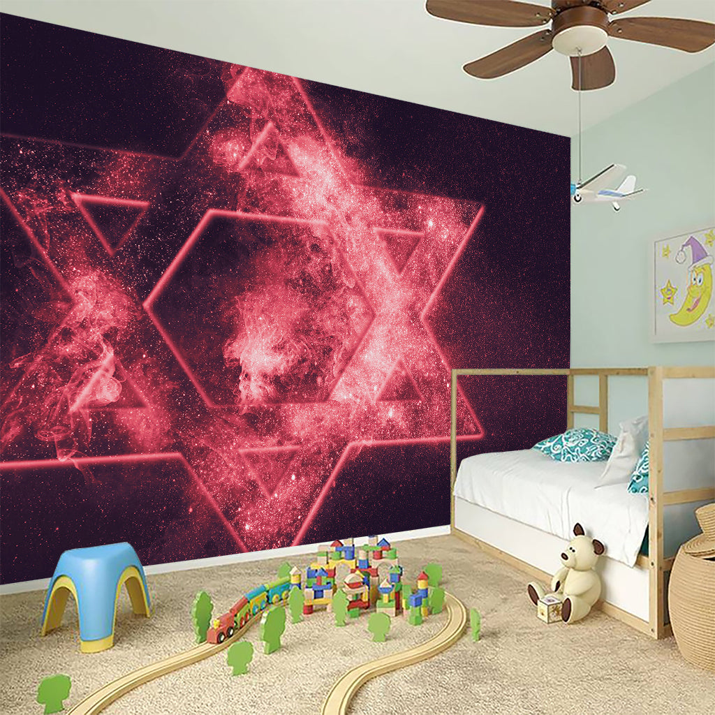 Fiery Star of David Print Wall Sticker
