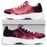 Fiery Star of David Print White Chunky Shoes