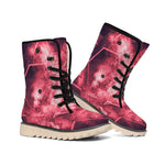 Fiery Star of David Print Winter Boots