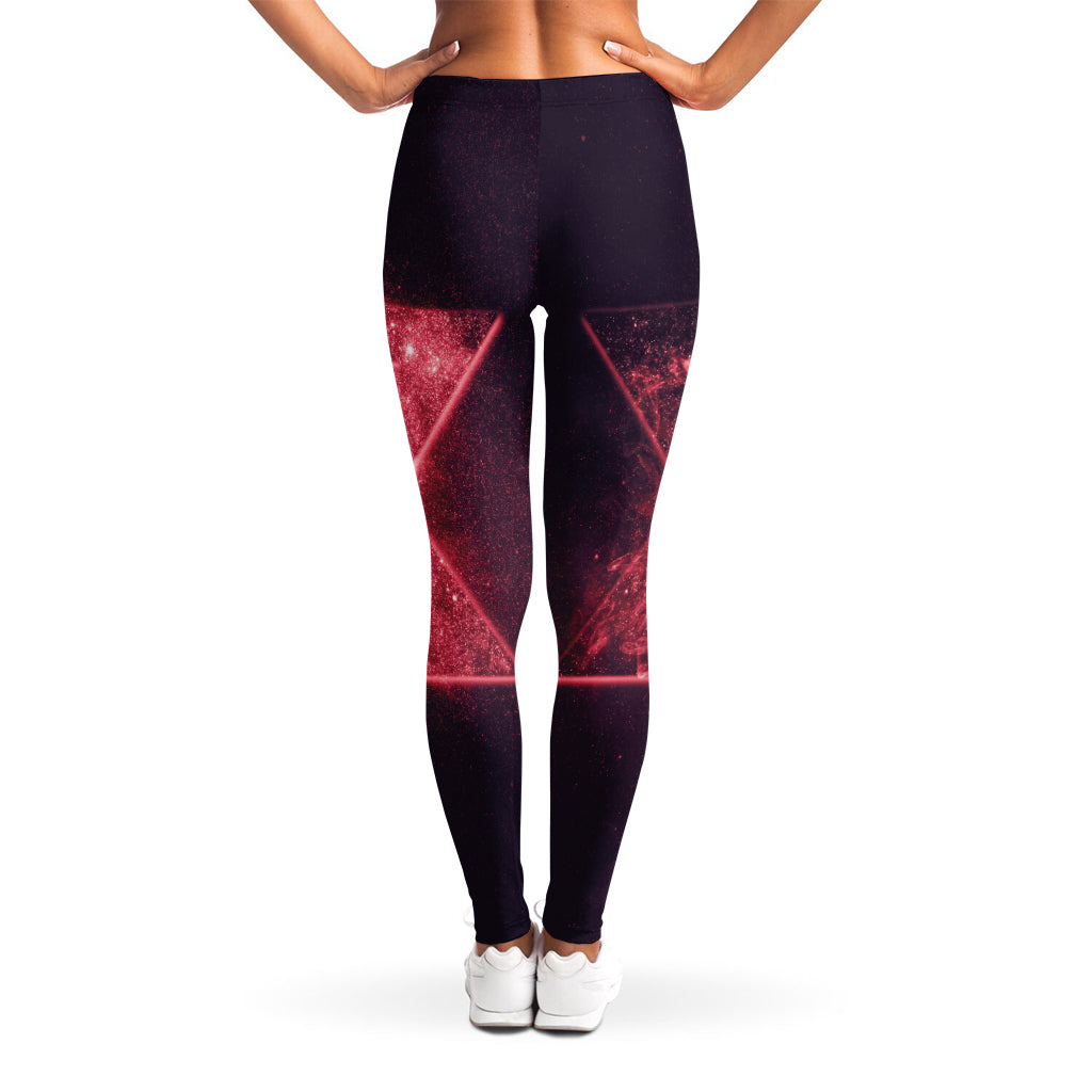 Fiery Star of David Print Women's Leggings