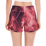 Fiery Star of David Print Women's Split Running Shorts