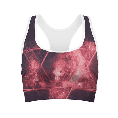 Fiery Star of David Print Women's Sports Bra