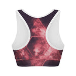 Fiery Star of David Print Women's Sports Bra
