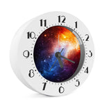 Fiery Universe Nebula Galaxy Space Print Alarm Clock