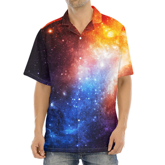 Fiery Universe Nebula Galaxy Space Print Aloha Shirt