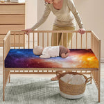 Fiery Universe Nebula Galaxy Space Print Baby Crib Sheet
