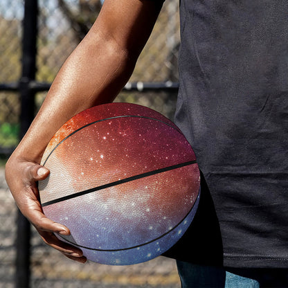 Fiery Universe Nebula Galaxy Space Print Basketball