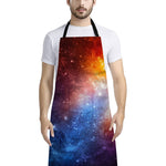 Fiery Universe Nebula Galaxy Space Print Bib Apron With Pocket