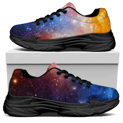Fiery Universe Nebula Galaxy Space Print Black Chunky Shoes