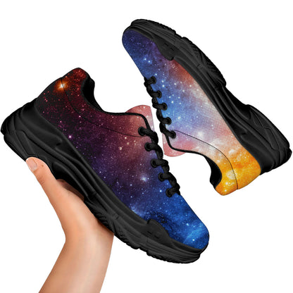 Fiery Universe Nebula Galaxy Space Print Black Chunky Shoes